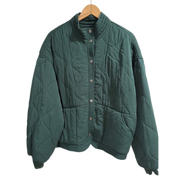 Blank NYC Size XL Green Quilted Jacket Cozy Comfy Cabincore Fisherman Fall - Picture 1 of 6